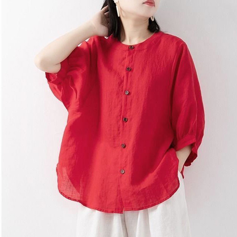 Cotton and linen shirt women's - Korean Lifestyle review and price