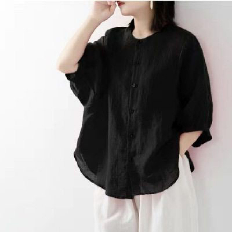 Cotton and linen shirt women's - Korean Lifestyle review and price