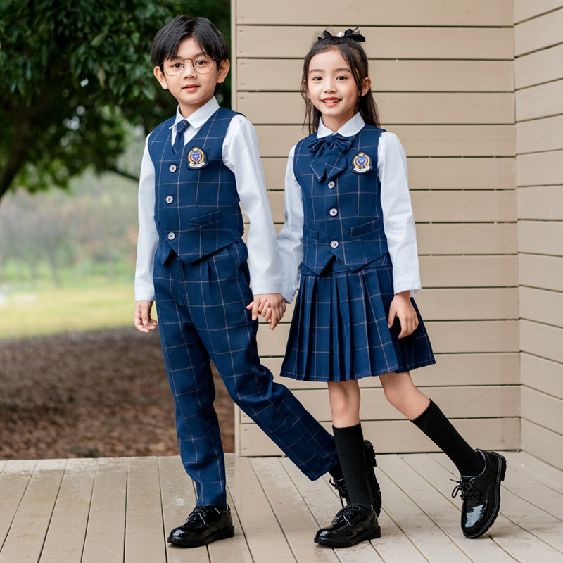 Kids British Plaid Vest Shirt  - Korean Lifestyle review and price